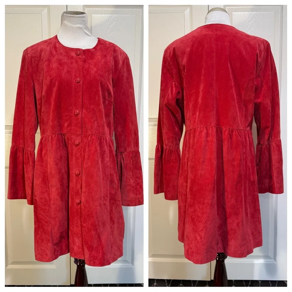 Suede! DGH Diane Goes Hollywood Coat/Dress Red Suede